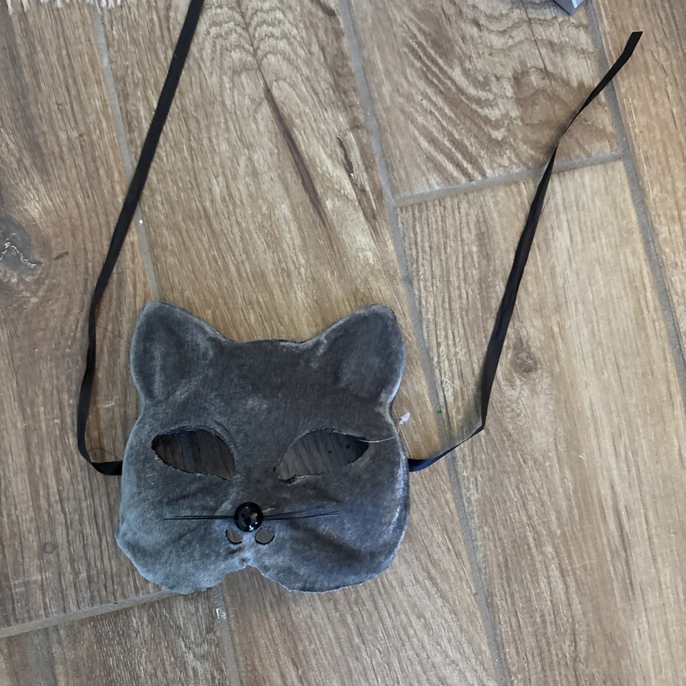 Gray Velvet CAT/ Mouse Mask Costumes Cosplay Carnival Halloween‎ Party Accessory